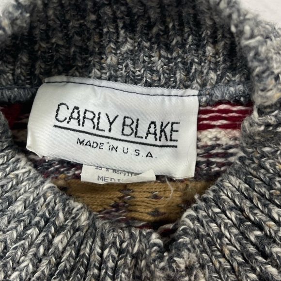 Carly Blake multi colored mock turtleneck pull over cotton sweater women’s M - Picture 14 of 15